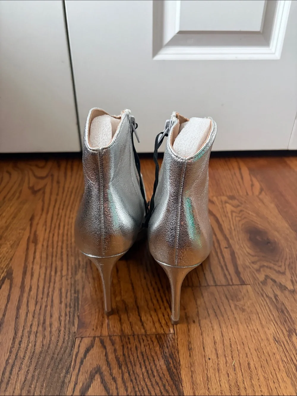 Express Silver Pointed Stiletto Ankle Booties Size 8 New